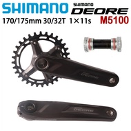 Shimano Deore M5100 Crankset 1x11 Speed 2x11 Speed MTB Mountain Bike 170mm 175mm Crank 30T 32T 36-26T Chainring With BB52 Bottom Bracket Crankset Bicycle Accessories Store