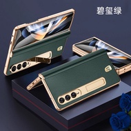 เคสโทรศัพท์ Samsung ZFold7 หนังแท้ชั้นนำ ป้องกันการตกหล่น แบบพับได้ สำหรับผู้ชาย พร้อมขาตั้ง ดีไซน์ห