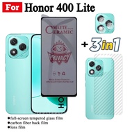 3 IN 1 Honor 400 Lite Anti-Spy Privacy Ceramic film For Honor 200 Lite Honor X8C X7C X6C X6B Camera 
