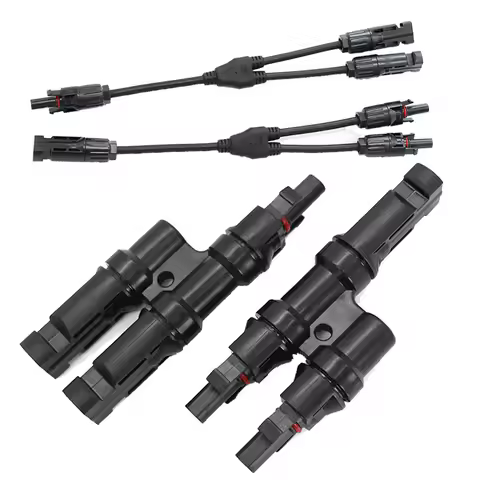IP67 TUV Approved 2 to 1 Solar PV Connector T Y Type Connector Male to Female Solar 100% PP0 Paralle