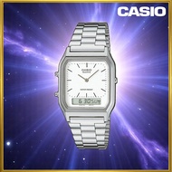 CASIO AQ-230A-7D / AQ230A-7D Ana-Digi Metal Strap Silver Silver Dial Unisex Watch