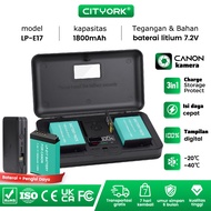 Cityork LP E17 LP-E17 1800mAh Battery+LCD Dual Multi-Function Charger Case For Canon EOS RP R8 R50 R
