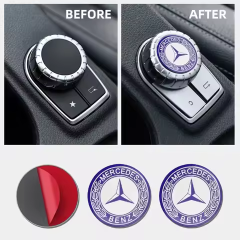1pcs 29mm Car Small Media Control Sticker For Mercedes Benz A C E R M class CLA GLA AMG W204 W210 W1