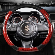Mahogany Wood Grain D Shape Car Steering Wheel Cover For Suzuki Swift Dzire 2017 2018 2019 2020 2021