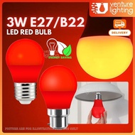 3W RED LED Bulb Energy Saving Red Bulb Party Decoration Porch Home Lighting Christmas Light Bulbs Lampu Merah