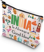 WCGXKO India Gift India Lover Gift East Of India Gift India Is Always A Good Idea Zipper Pouch Cosme