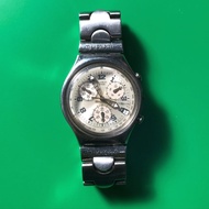 Vintage SWATCH IRONY AG 1999 CADMOS WHITE YCS411G STEEL QUARTZ CHRONOGRAPH
