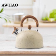 [AWHAO] 2.95 Quart Tea Kettle, 2.8 Liter Stovetop Whistling Teapot, Rust-Proof Stainless Steel, for 