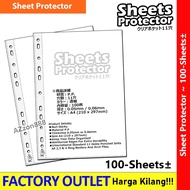 【100-PCS】Sheet Protector A4 Size 11-Hole Transparent Super Clear OPP File Refill / Pocket File Refil