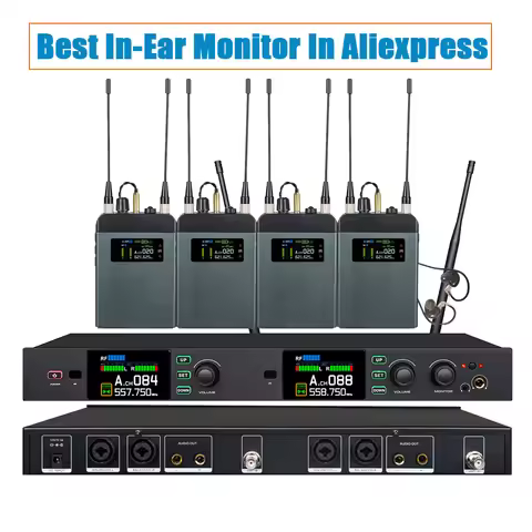 Leicozic Best Stereo In-Ear Monitor PM20 2Channel Wireless Ear Monitoring System Rack-Mount True Div