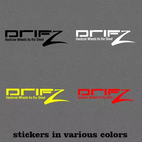 Z Shape Drift Style Text Stickers, Multi Color Waterproof Vinyl Decals, "Hardcore Wheels" Text, For 