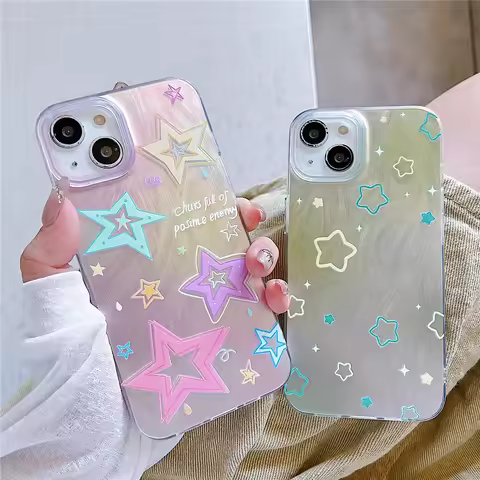 Colored Stars Phone Case For Xiaomi Redmi 13 13C 12 12C 10A 10C 9C 9A A3 A1 Plus POCO X6 X5 X3 NFC M