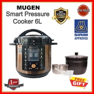 [SIRIM] MUGEN Smart Pressure Cooker 6L Non Stick Pot Stainless Steel Inner Pot (With Free Gifts)