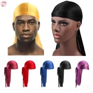 Durag Silk Pirate Cap Bandana Extra Long Tail Waves Soft Fashion Hiphop Head Wraps for Men Women