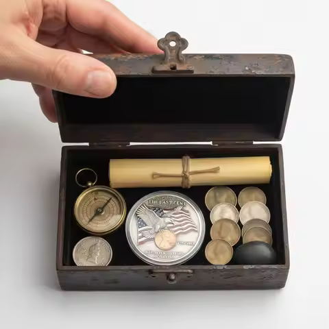 Final Cent Memorial Coin with American Flag & Eagle Last Lincoln Penny Tribute Token Gift for Histor