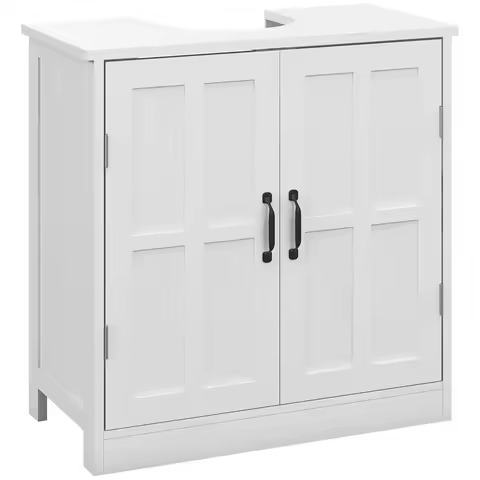 Bathroom Sink Cabinet, Pedestal Sink Cabinet With Adjustable Shelf, White