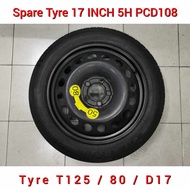 Spare Tyre 17 Inch Inci 5H PCD108 ( T125/80 D17 ) For Volvo / Tayar Ganti / Spare Tire