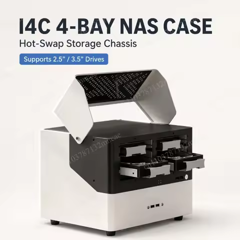 4-Bay NAS Chassis Mini ITX Computer Case with SATA Hot Swap Drive Bays FLEX 1U PSU Support