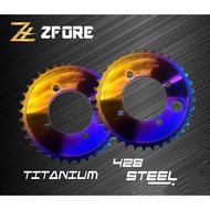 ZFORE 428 Sprocket LC 135 RXZ Y125ZR TITANIUM STEEL MOTORCYCLE SPROCKET FOR YAMAHA MOTOR