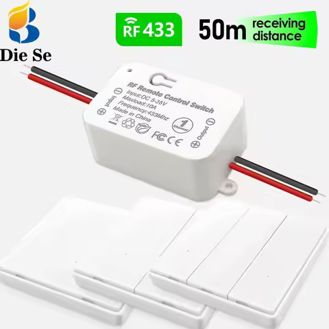 433mhz Wireless Remote Control Switch Module DC 6V 12V 24V 30V 36V 1Ch Relay Receiver and RF Transmi