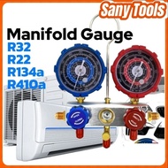 CarCar [ FREE ADAPTER ] Manifold Gauge R32 R410a R22 R134a GAS METER Set Air Cond Refrigerant Air Co
