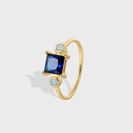 916 Gold Ring Blue Zircon Ring/Solitaire Gold Ring (916 Gold)