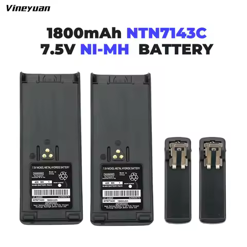 2Pcs NTN7143 Battery Extender 1800mAh NI-MH for Motorola HT6000 JT1000 MT2000 MTX-LS MTX9000
