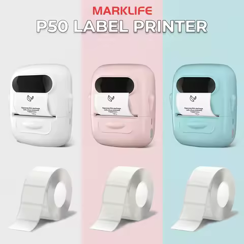 Marklife Wireless Label Printer P50 Inkless Blue-tooth Thermal Label Maker Adhesive Label Sticker Ma