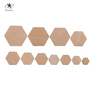 [Fenteer] 00/200 Pieces Hexagon Shapes MDF Cutouts Wood Wooden Embellishments Shapes for DIY Craft D