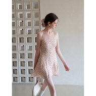 [EGGKA] EGGKA 2-strap floral dress with A-line cut-out waist