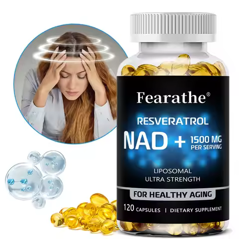NAD Supplement, 1500 Mg - Liposomal NAD+ Supplement with Resveratrol, Supports Cellular Health, Endu