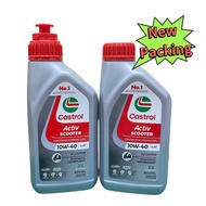 4T CASTROL ACTIV ACTIVE SCOOTER 10W-40 4-AT 4 AT 100% ORIGINAL 0.8L MINYAK HITAM