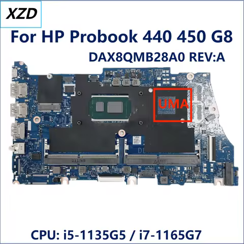 DAX8QMB28A0 Mainboard For HP Probook 440 450 G8 Laptop Motherboard CPU i5 i7 UMA 100% TEST OK
