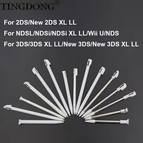 10Pcs White Metal Retractable Pen & Plastic Pen For New 3DS XL LL/New 2DS LL XL /NDSL NDS Lite NDSi 