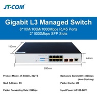 JT-COM สวิตช์อัจฉริยะ8พอร์ตที่จัดการ L3สวิตช์ไฟเบอร์พร้อมคอนโซลและพอร์ตสล็อตเอสเอฟพี2*1000ม. + พอร์ต