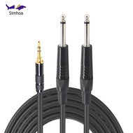 Simhoa 3.5mm 1/8" TRS to Dual 6.35mm 1/4" TS  Stereo Y-Cable Splitter, 2m/6ft 1m/3ft 1.5m/ 4.5ft