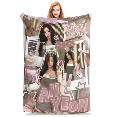 Babymonsters Ahyeon Blanket Fuzzy Throw Blankets Airplane Travel Portable Soft Warm Bedsprea,