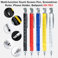 Universal 4 in 1 Multifunction Stylus Pen Touch Screen Pen Ball Point Ruler Screwdriver Holder HP St
