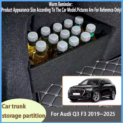 For Audi Q3 F3 2019~2025 24 MK2 Car Organizer Thickening Trunk Side Partition Trunk Interior Storage