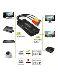 1個hdmi轉rca,hdmi轉av轉換器,支援1080p Rca複合cvbs視頻和音頻轉換器適配器連接器適用於hdmi轉av轉換器視頻信號插頭適配器線,支援pal/ntsc,適用於電視/電腦/ps3/stb/xbox/vhs/vcr/藍光dvd播放器