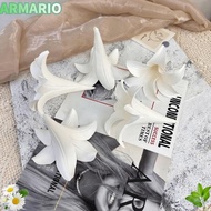 IARMARIOQR 5PCS Artificial Lily Flower Head, EVA DIY Foam Flower Head,  15cm Hanging Lily Centerpiec