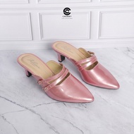 Heells Sandals Latest 5CM Pointed Heel Sandals with Buckle Slip-on Mules for Weddings