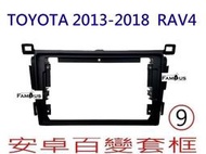 全新 安卓框- 豐田 四代 RAV4  2013年~2018年 TOYOTA 9吋 安卓面板 百變套框