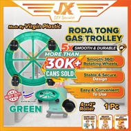 Green Gas Tank Trolley Cylinder Roller Gas Stand Roller Wheel Roda Troli Gas Tong Dapur Tapak Troli 