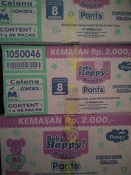 pampers baby happy rengceng tipe celana  ukuran M dan L