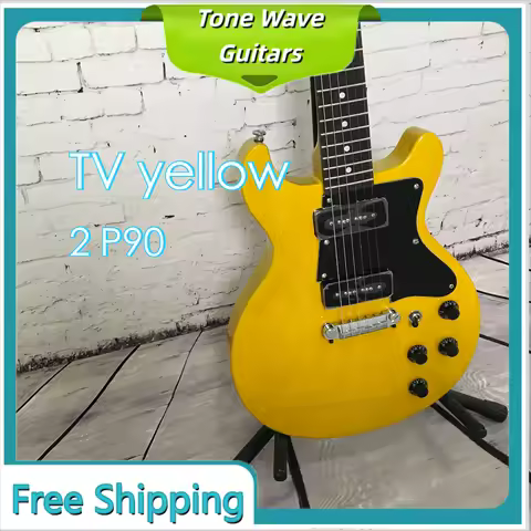 2 P-90 Soapbar Pickups TV Yellow LP00S Double Cutaway Electric Guitar Mahogany Body