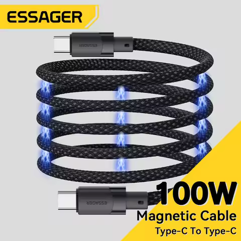 Essager USB C To C 100W Magnetic Fast Charger Cable For iPhone 15 65W Type C To C Data Charging Wire