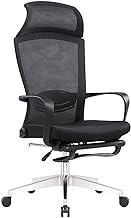 Ergonomic Office Chair, Computer Gaming Chairs Breathable Mesh Study Seat with Armrest and Headrest, Adjustable Height Tilt Swivel for Home Office */1652 (Color : Black, Size : Aluminum alloy)
