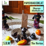 Brown Paper Bag 10 x 10 x 26 cm/Paperbag Drinking Bottle/Gift Bag/Paper Bag