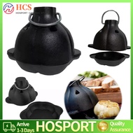 【HCS】Mini Garlic Roster Baker with Lid Cast Iron Dutch Oven Pot Garlic Roasting Pot for Vegetable Ro